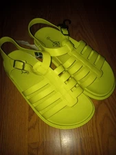 Sole Mates Sandals Womens 9 Casual Open Toe Jelly Strappy Slingback Yellow