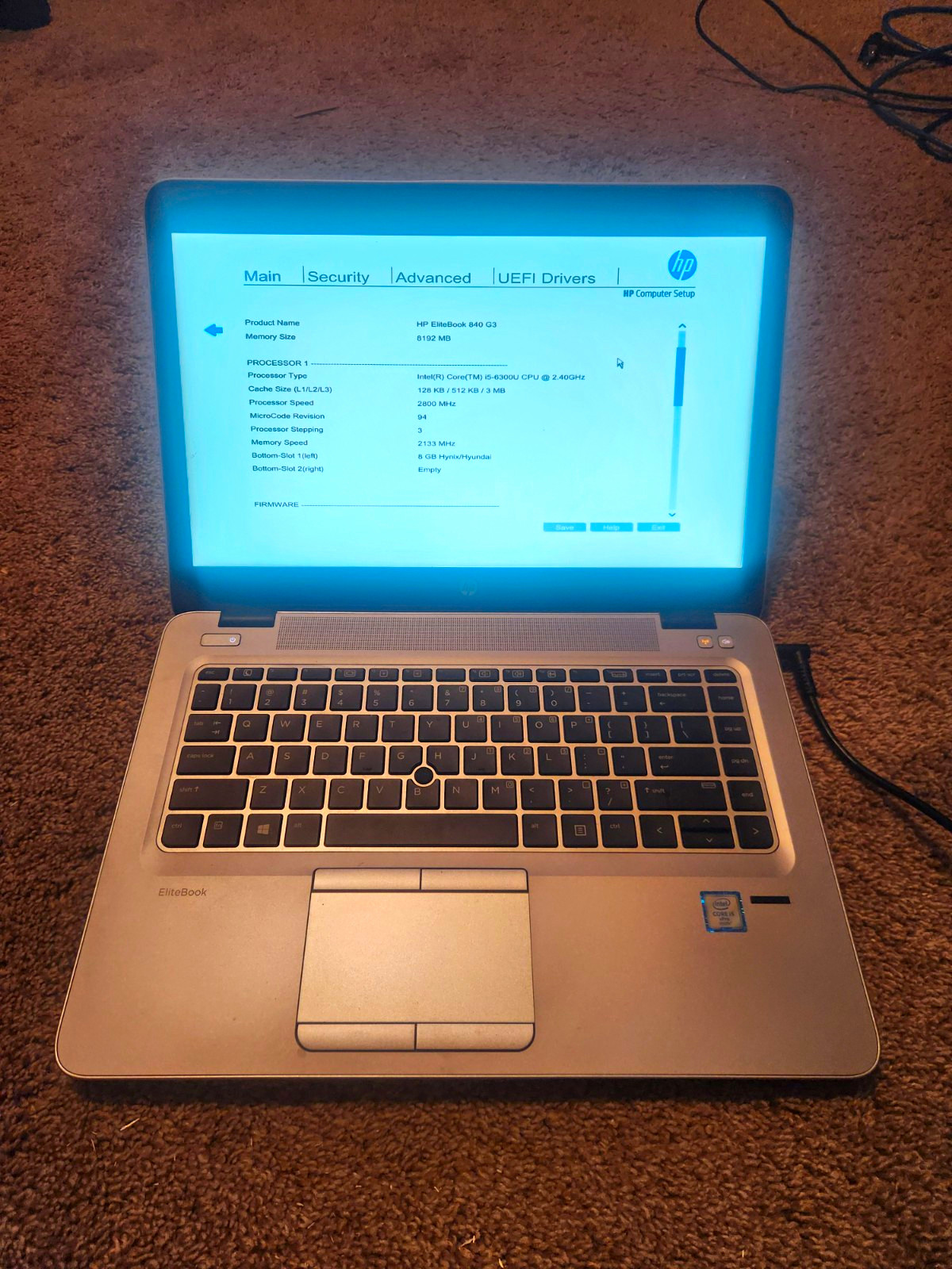 HP EliteBook 840 G3, 14-Inch Laptop, with Intel Core i5-6300U, 256 GB SSD (Solid State Drive), Windows 10 Pro