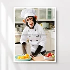 Kitchen Funny Art Cute MONKEY Animal Chef Cooking Print Poster Wall Picture XL