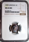 NGC MS-65 BN 1909-P Lincoln Cent, Beautiful, Wood-Grain Toned Gem.