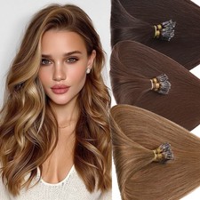 THICK 100 Remy Hair Extensions Nano Bean Tip Micro Loop Beads 200PCS 24in