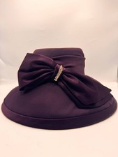 Vintage Whittall Shon Purple Wool Felt Hat Church Derby Wedding Formal USA