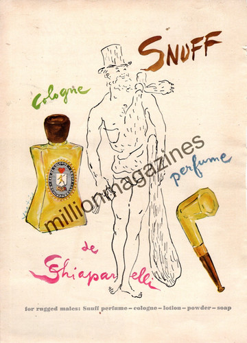 1948 Schiaparelli Snuff Cologne Perfume Original ad