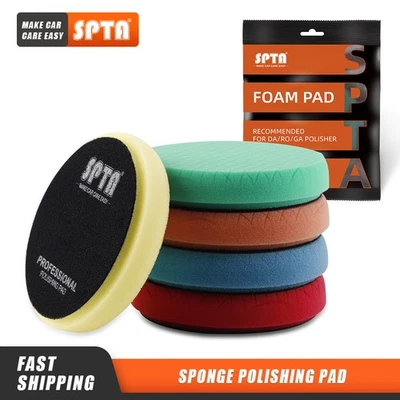 SPTA 5 Stück Polierschwamm Set 125mm 150mm Auto Polierpad mit für Poliermaschine