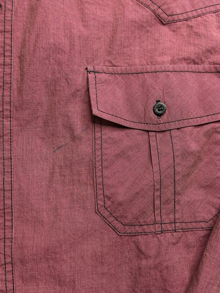 Jeans By Buffalo Shirt Mens 3XL Red Long Sleeve Western Pearl Snap Pocket Cotton - Image 3 of 4