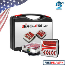 Wireless Trailer Lights 2× 7Pin Wireless Magnetic Trailer Tail Light Kit, Rechargeable Towing Light Kit