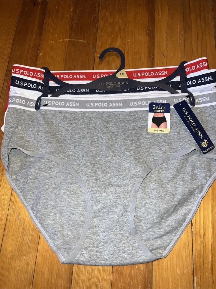 Calcinha Polo Assn Feminina EUA Roupa Íntima 3 PACOTES CUECAS Sem Etiqueta TAMANHO 1X (XL) - Imagem 2 de 4