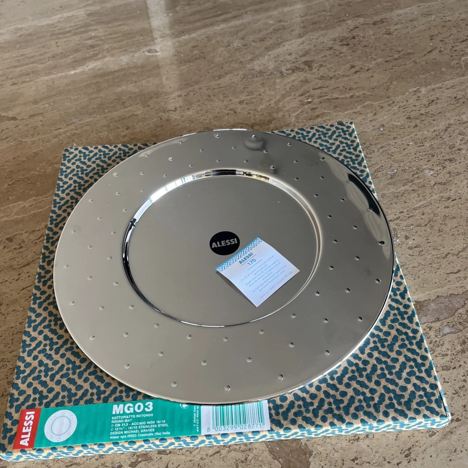 Alessi Round Serving Tray Charger Platter 15.75" diameter - New with Box - Image 3 of 4