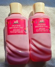 SET OF 2 NEW Bath  Body Works Milk Bar Birthday Cake Body Wash Gel, 10 oz