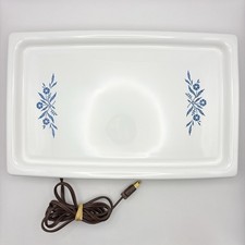 Corning Ware Blue Cornflower Electric Warming Tray Hot Plate + Cord | Works