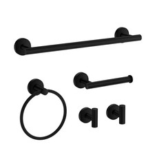 5-Piece Bath Hardware with Towel Bar Towel Ring Toilet Paper Holder Set and Towe