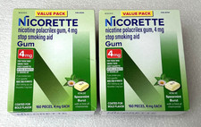 2x Nicorette 4 MG Spearmint Burst Nicotine Gum 160CT Each EXP 9/27