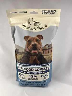 Badland Ranch Dog Food  Superfood Air Dried Chicken High Protein 24Oz EXP 6/4/26