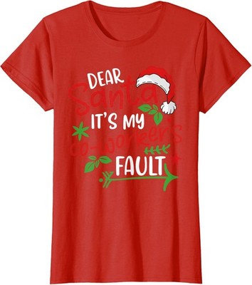 Funny Xmas Dear Santa It's My Coworker's Fault Ladies' Crewneck T-Shirt