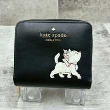 Mini billetera negra Kate Spade x Disney Aristocats Marie Cat usada de Japón