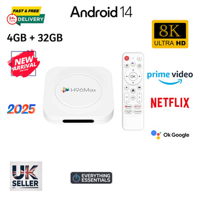 8K UHD H96 Max Android 14 M1 Plus TV Box 2025 RK3528 Plus 4GB + 32GB Amazon Fire