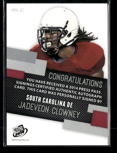 Jadeveon Clowney 2014 Press Pass Auto - Picture 2 of 2