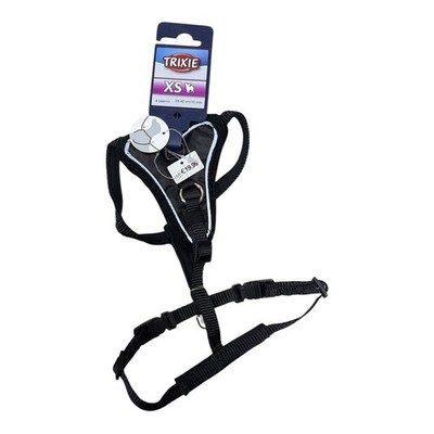 Trixie Premium Hundegeschirr XS 33-42cm 10mm Schwarz mit Reflektorstreifen