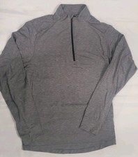 Old Navy Size S Gray 4-Way Stretch Zip Henley Knit Sweatshirt Women s