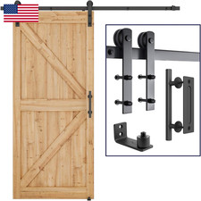 Smartstandard 6.8 Ft Heavy Duty Sturdy Sliding Barn Door Hardware Kit Black