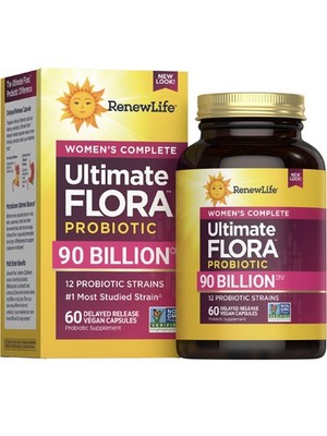 Ultimate Flora Probiotic | 90 Billion CFU | 60 Vegan Capsules | by Renew Life