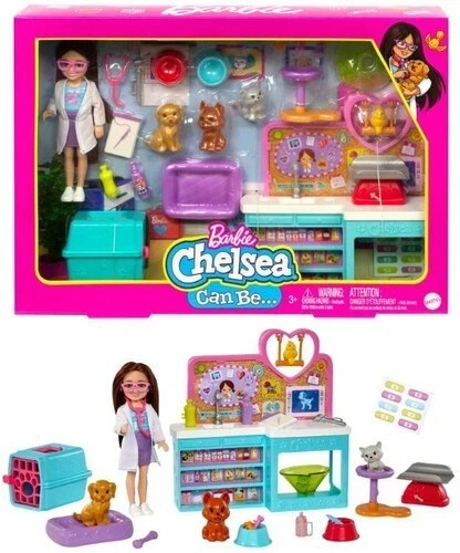 Barbie Chelsea Can Be&hellip; Veterinarian Play Set w/Pets Dogs C