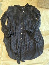 Gap Womens Blouse Blue 100% Rayon Long Sleeve Button Up, L 