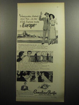 1951 Canadian Pacific Cruise Ad - Honeymoon dreams came true