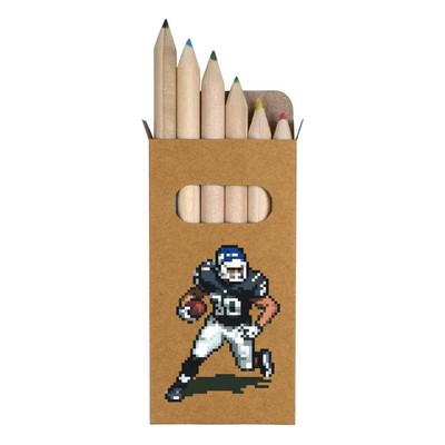6 x 'Pixel Art American Football Player' Short Colour Pencils (PE00060376)