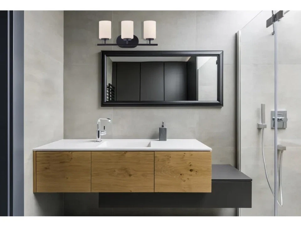 Canarmn  Tatum 20-in, 3-Light Bathroom Vanity Light Fixture Matte  Black - Image 3 of 3