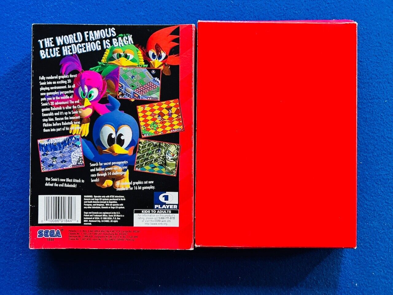 Sega Genesis Mega Drive Sonic 3D Blast Tectoy complete box manual poster  perfect