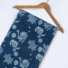 Indian Fabric Floral Hand Block Print Fabric Cotton Indigo Fabric by the yard