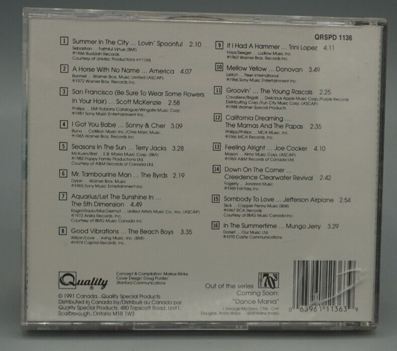 Summer in the City Music CD Quality Good Audio CD Disc