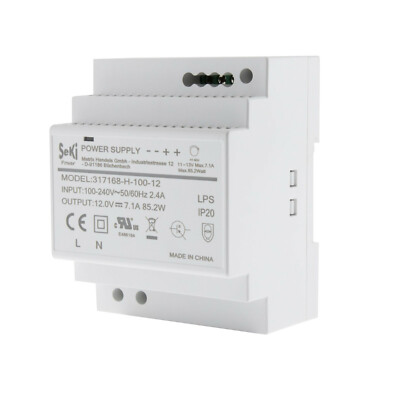 SeKi Hutschienen-Netzteil H-100-12 - 12V - 7,1A - 85W DIN Rail - Netzteil