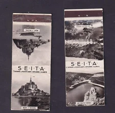 2 Antique Match Pouches France BN179654 Landscape Mont St Michel
