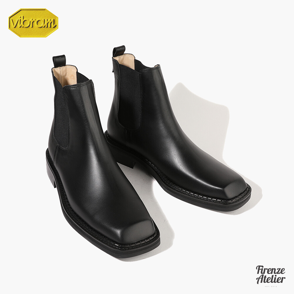 Firenze Atelier Mens Chisel Toe Chelsea Boots Square Toe Mens Boot UK