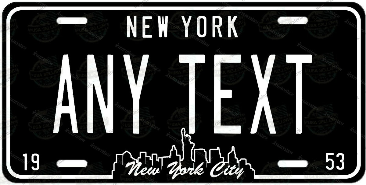 New York Black License Plate Novelty Personalized for Auto ATV
