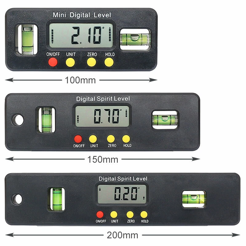 100mm 150mm 200mm Digital Spirit Level 360 degree Angle Electronic