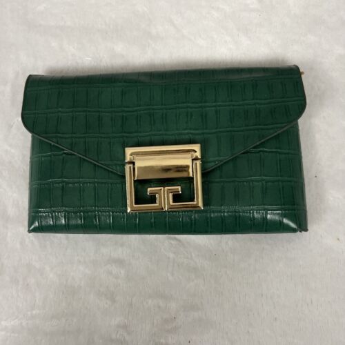 Womens Mini Crossbody Handbag Faux Leather Croc Chain Strap - Picture 9 of 22