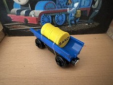 Learning Curve Wooden Thomas Train Blue Barrel Car RARE Sand Barrel New HTF