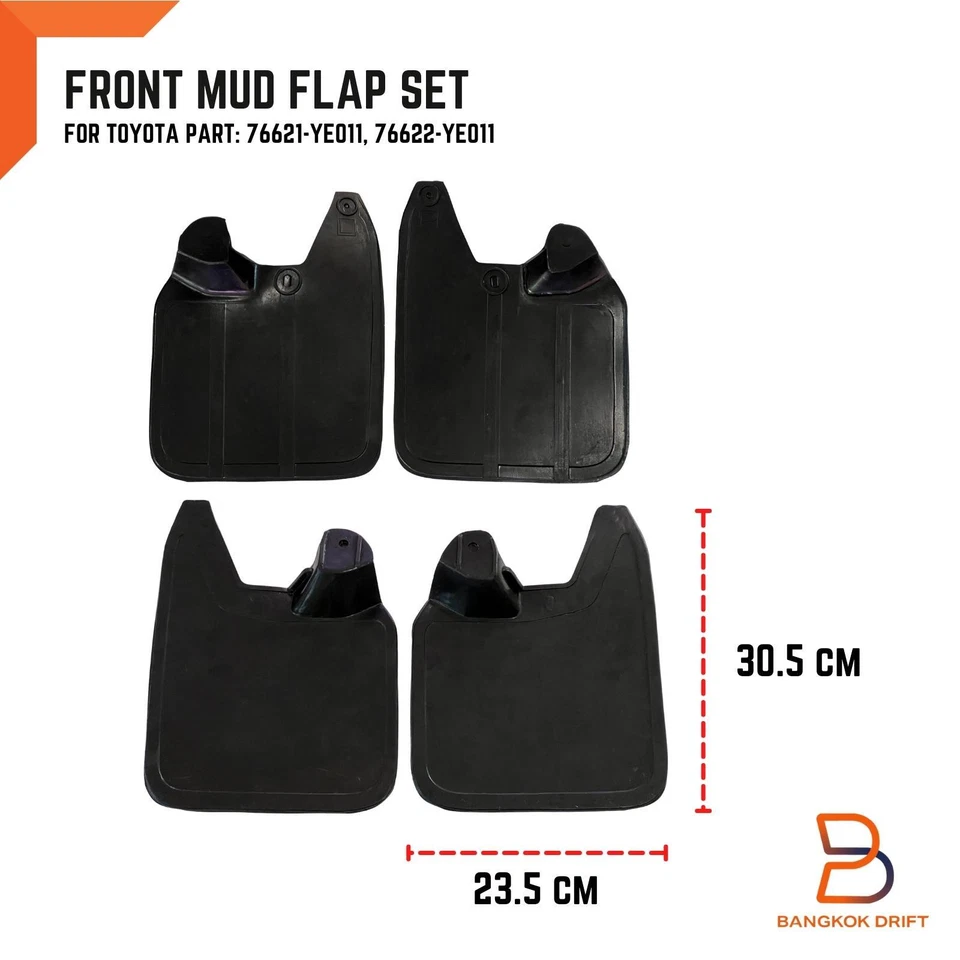 FRONT RUBBER MUD FLAP SPLASH GUARD FIT TOYOTA HILUX 2WD LN147 LN165 LN174 97-04 - Image 3 of 4