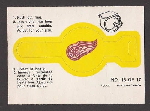 1973-74  OPC  O-PEE-CHEE  RINGS  # 13  DETROIT RED WINGS   23261 - Afbeelding 1 van 2