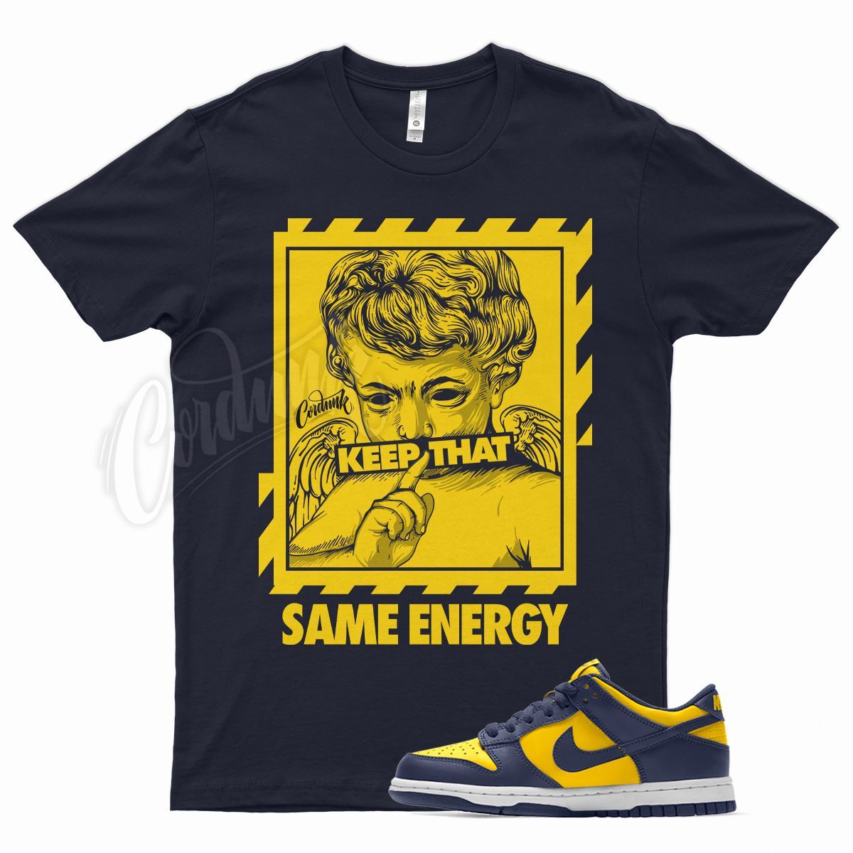 Navy ENERGY Shirt for N Dunk Low Michigan Varsity Maize