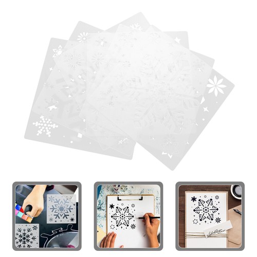 Set 2 Stencil Invernali Riutilizzabili Fiocco di Neve Colora