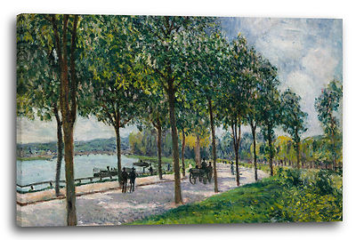 Lein-Wand-Bild Kunstdruck: Alfred Sisley Allée of Chestnut Trees 1878