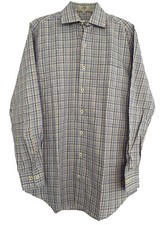 Peter Millar Men s Medium Plaid Long Sleeve Button Up Shirt Blue Purple Orange
