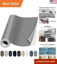 Large 17x79 Inch Grey Linen Patches - Easy Self-Adhesive Repairs for Furniture