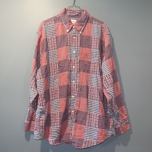 Brooks Brothers Men’s XL Patchwork Flannel Button Up Long Sleeve 346
