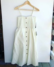 LULUS CREAM SMOCKED DRESS SPAGHETTI STRAP (NEW WITH TAG)