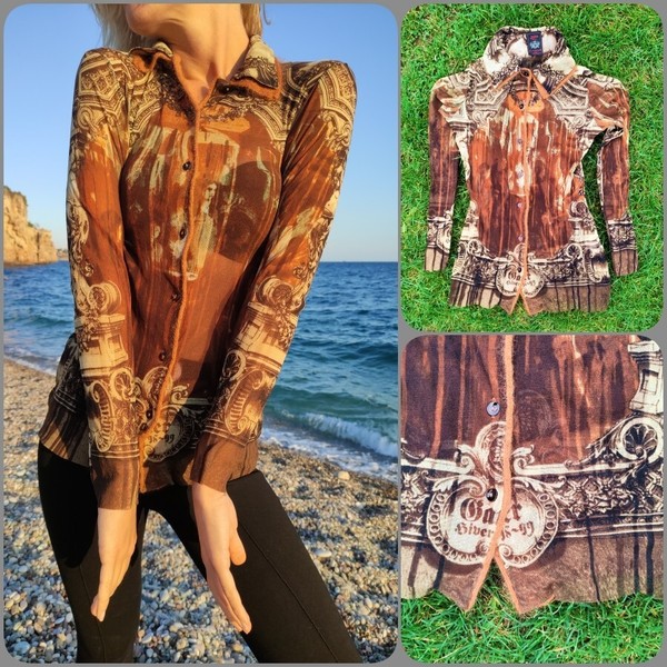 Jean Paul Gaultier Jesus Venus Tattoo Religious Mesh  Baroque Angel Top Shirt